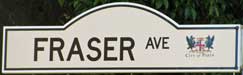 Fraser Avenue street sign at the Perth city entrance to Kings Park